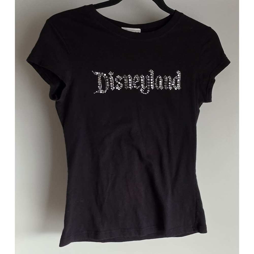 Disneyland Resort T-Shirt Women M Black Graphic Cotton Casual Tee Top